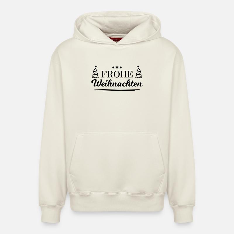 Joyeux Noël! - Sweat à capuche unisexe décontracté en coton biologique – de SPREAD - blanc cassé