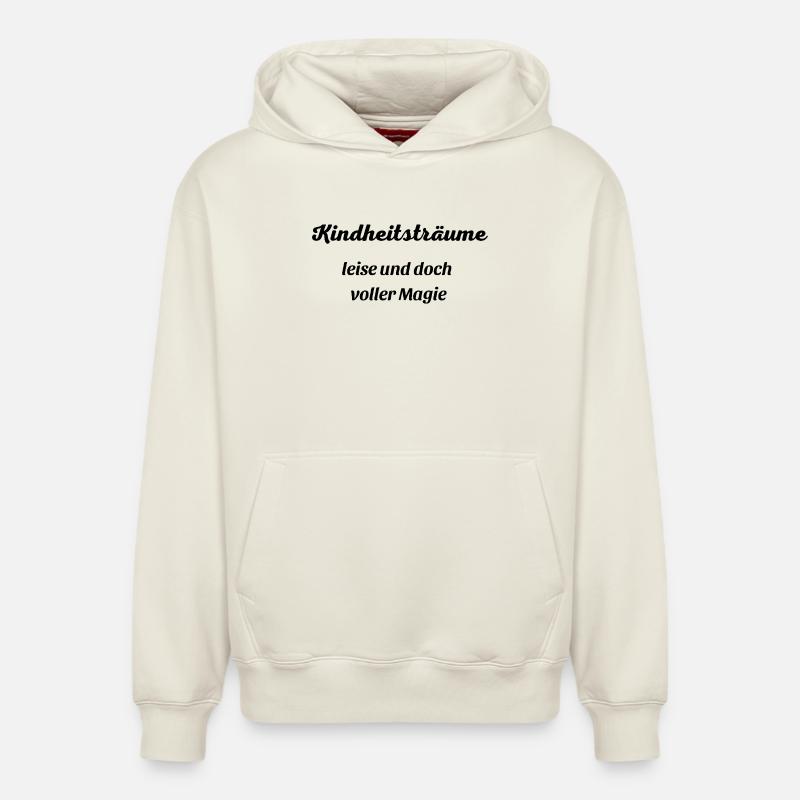 Rêves - Sweat à capuche unisexe décontracté en coton biologique – de SPREAD - blanc cassé
