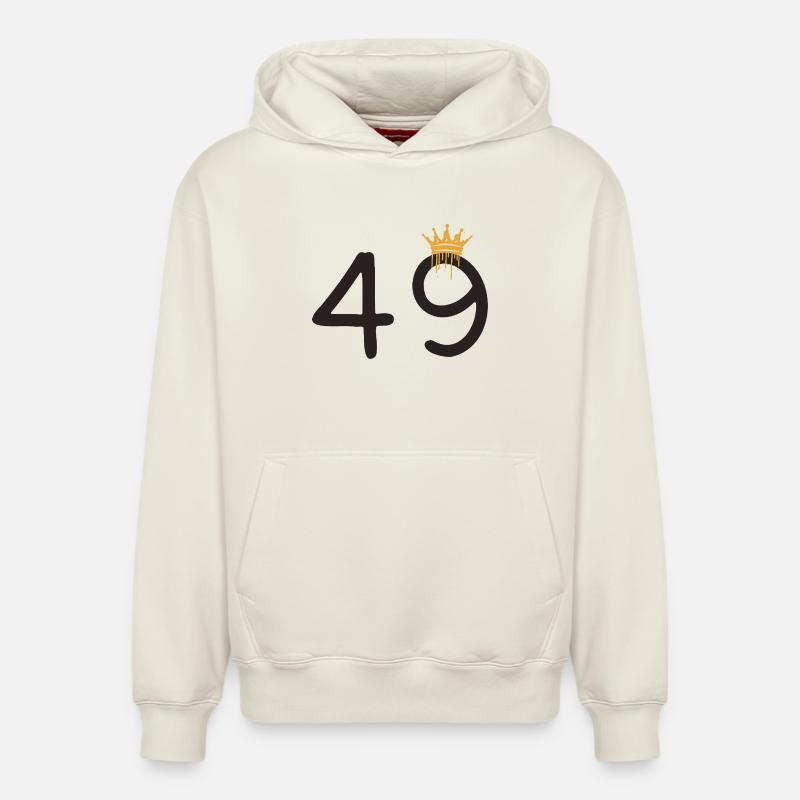 49 - Sweat à capuche unisexe décontracté en coton biologique – de SPREAD - blanc cassé