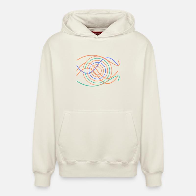 Conception abstraite des vagues - Sweat à capuche unisexe décontracté en coton biologique – de SPREAD - blanc cassé