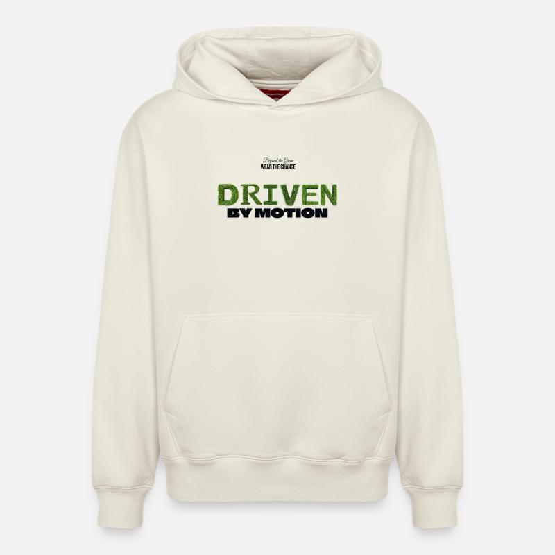 Animé par le mouvement - Sweat à capuche unisexe décontracté en coton biologique – de SPREAD - blanc cassé