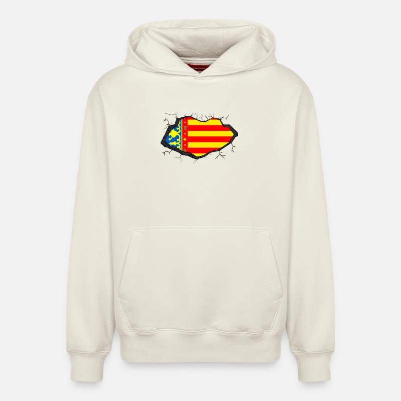 Drapeau de Valence - Sweat à capuche unisexe décontracté en coton biologique – de SPREAD - blanc cassé