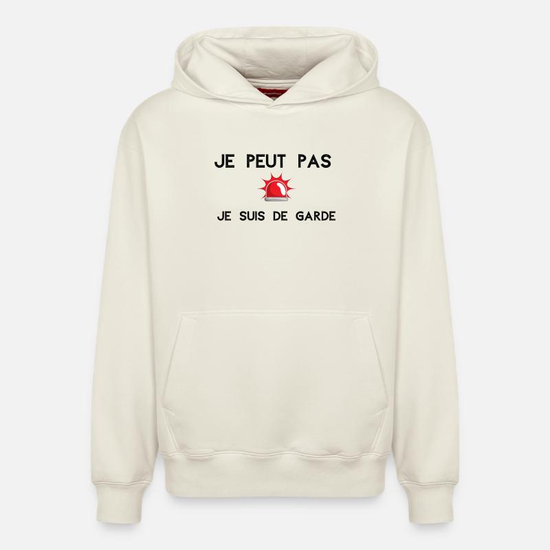 pompier - Sweat à capuche unisexe décontracté en coton biologique – de SPREAD - blanc cassé
