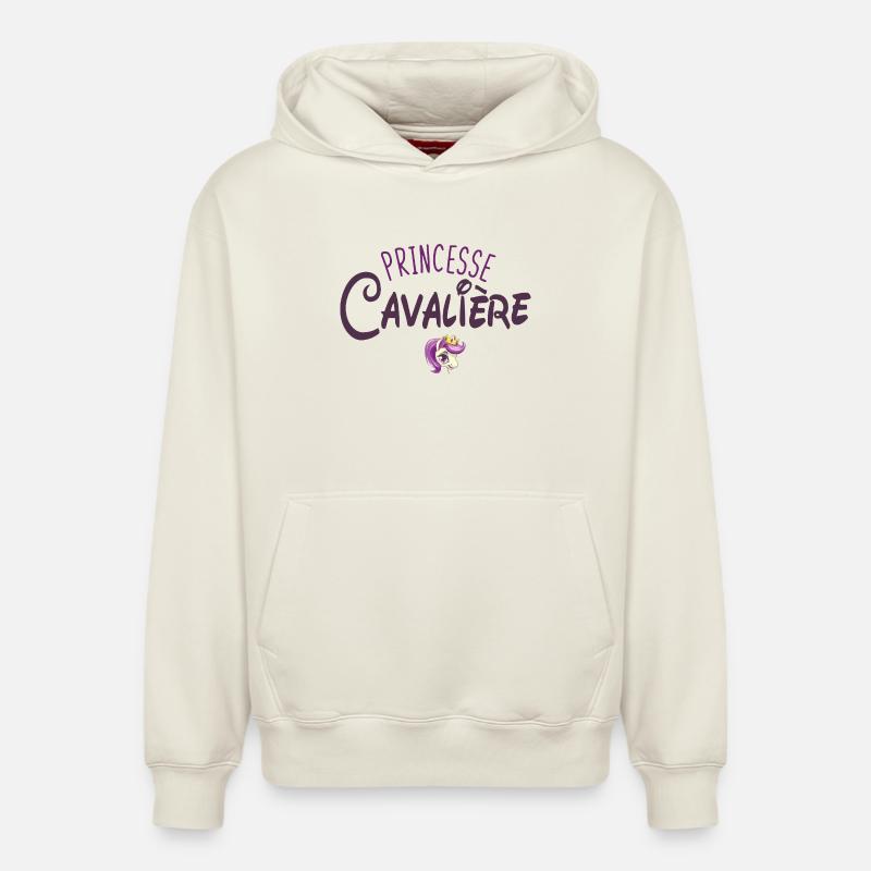 Princesse Cavalière Equitation Cheval - Sweat à capuche unisexe décontracté en coton biologique – de SPREAD - blanc cassé