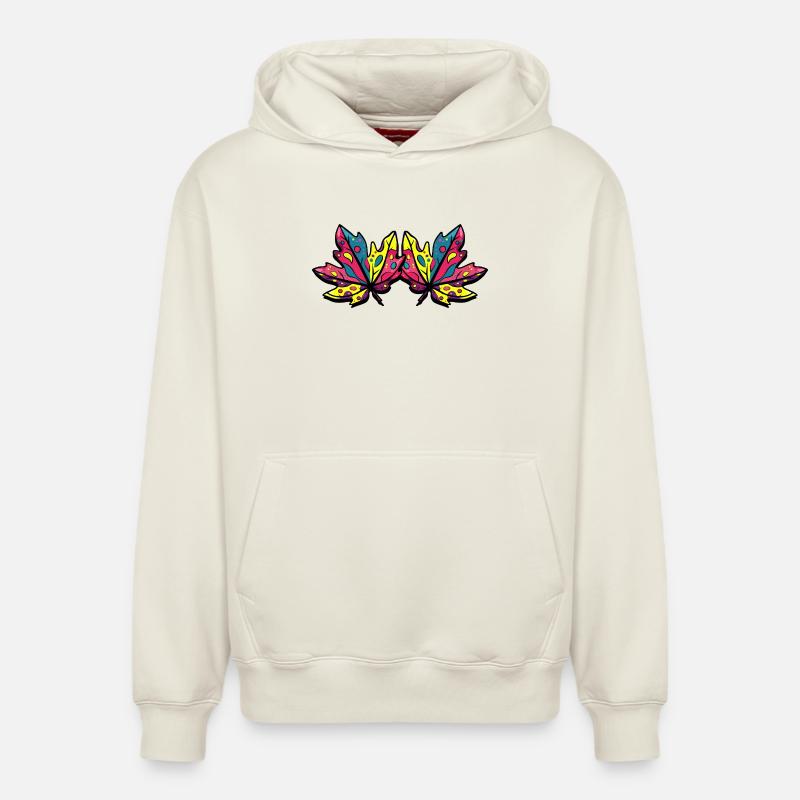Feuilles d'érable d'automne - Sweat à capuche unisexe décontracté en coton biologique – de SPREAD - blanc cassé
