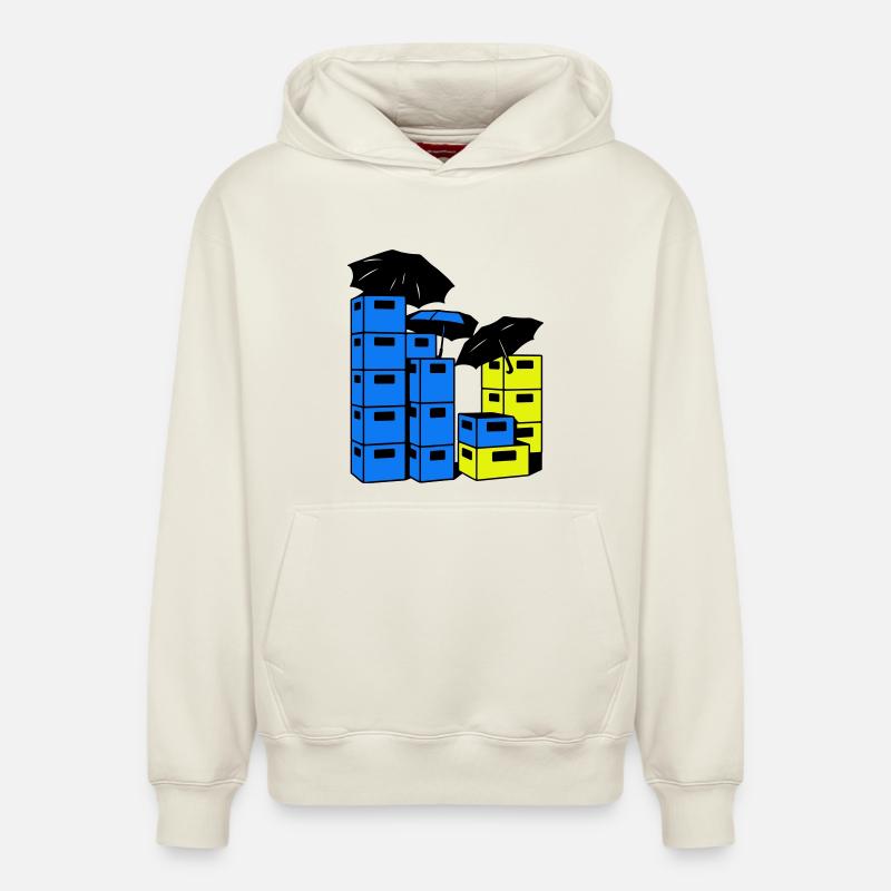Bierkasten Kunst - Relaxed Unisex Organic Hoodie – von SPREAD - Naturweiß
