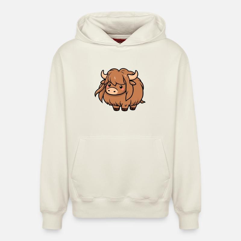 Yack - Sweat à capuche unisexe décontracté en coton biologique – de SPREAD - blanc cassé