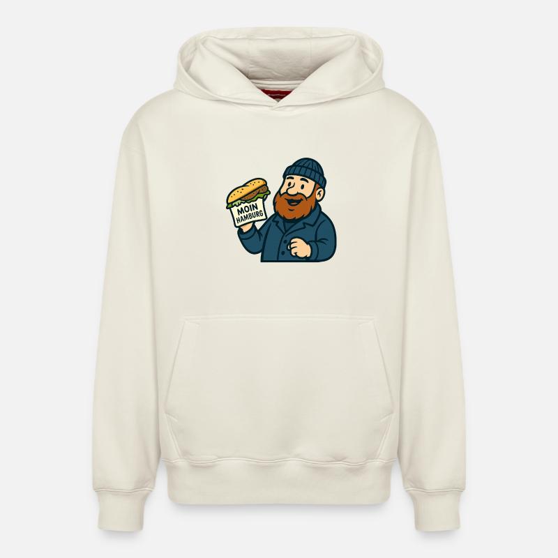 Hamburger Fischbrötchen - Relaxed Unisex Organic Hoodie – von SPREAD - Naturweiß