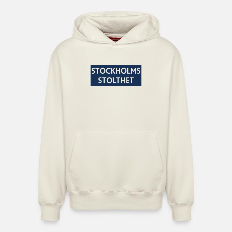 Fierté de Stockholm - Sweat à capuche unisexe décontracté en coton biologique – de SPREAD - blanc cassé