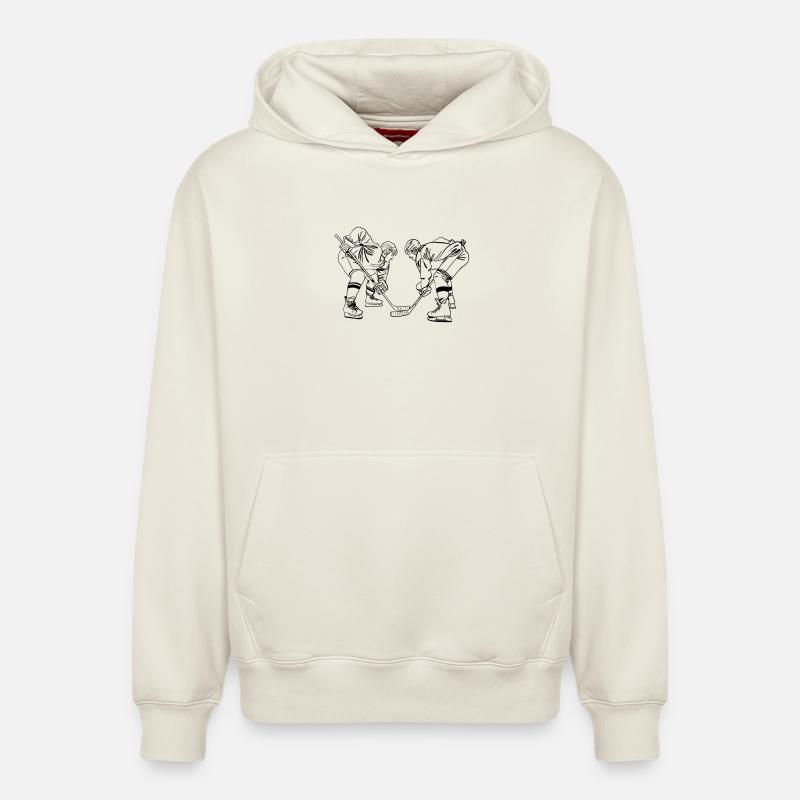 Mise au jeu - Sweat à capuche unisexe décontracté en coton biologique – de SPREAD - blanc cassé