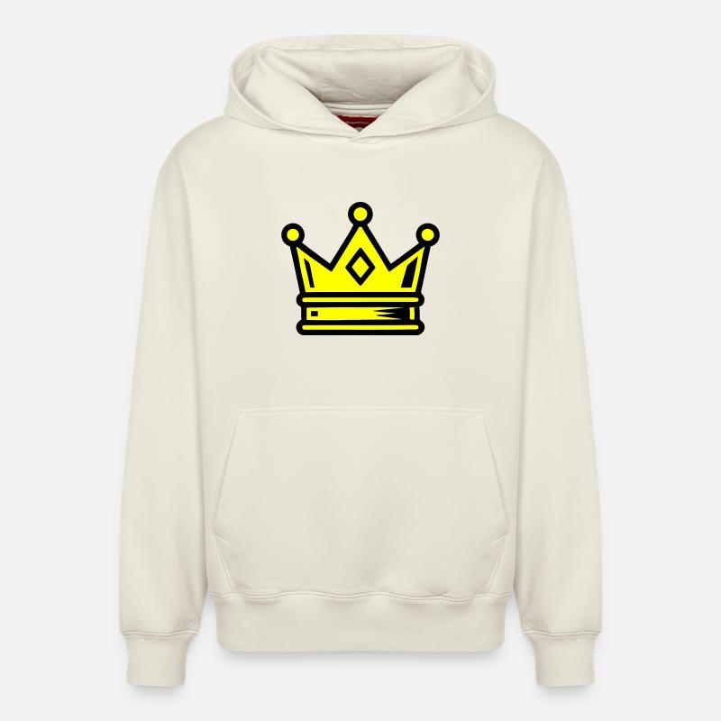 Symbole de la couronne - Sweat à capuche unisexe décontracté en coton biologique – de SPREAD - blanc cassé