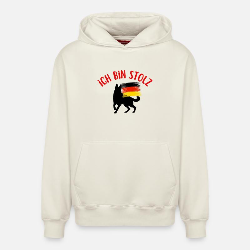 I am German  - Sweat à capuche unisexe décontracté en coton biologique – de SPREAD - blanc cassé