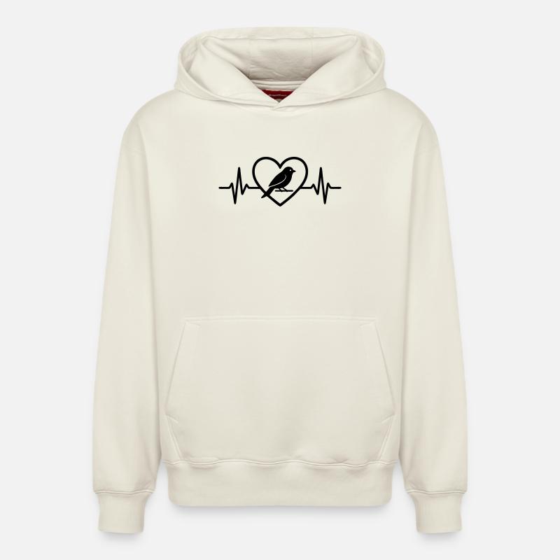 Cœur de Canari - Sweat à capuche unisexe décontracté en coton biologique – de SPREAD - blanc cassé