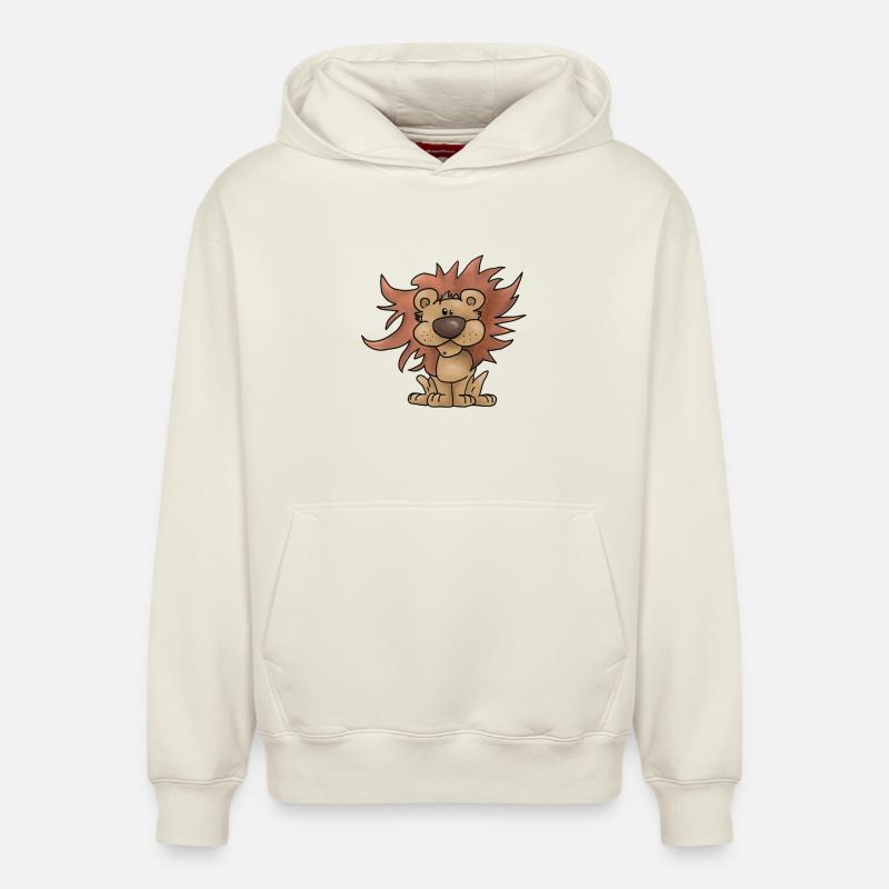 putziger_Loewe - Sweat à capuche unisexe décontracté en coton biologique – de SPREAD - blanc cassé