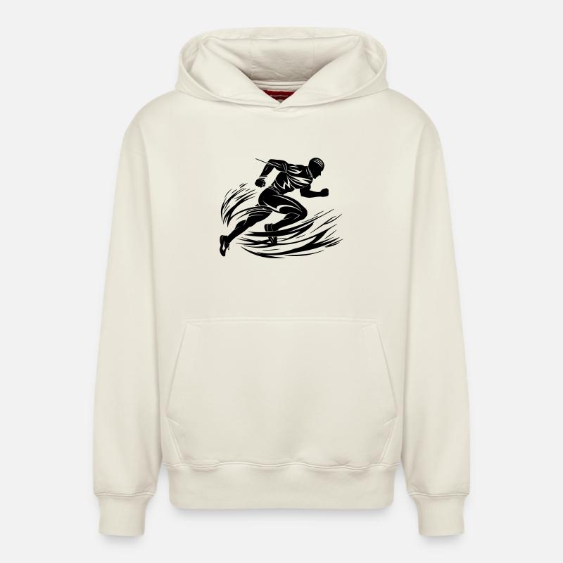 Sprinter en mouvement - Sweat à capuche unisexe décontracté en coton biologique – de SPREAD - blanc cassé