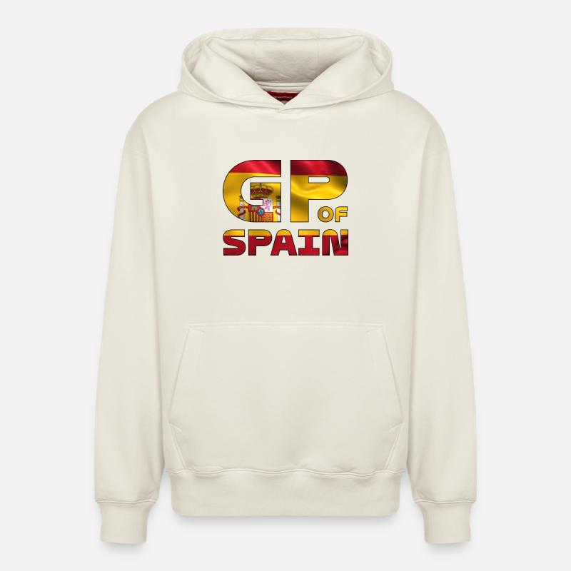 spain_gp - Sweat à capuche unisexe décontracté en coton biologique – de SPREAD - blanc cassé
