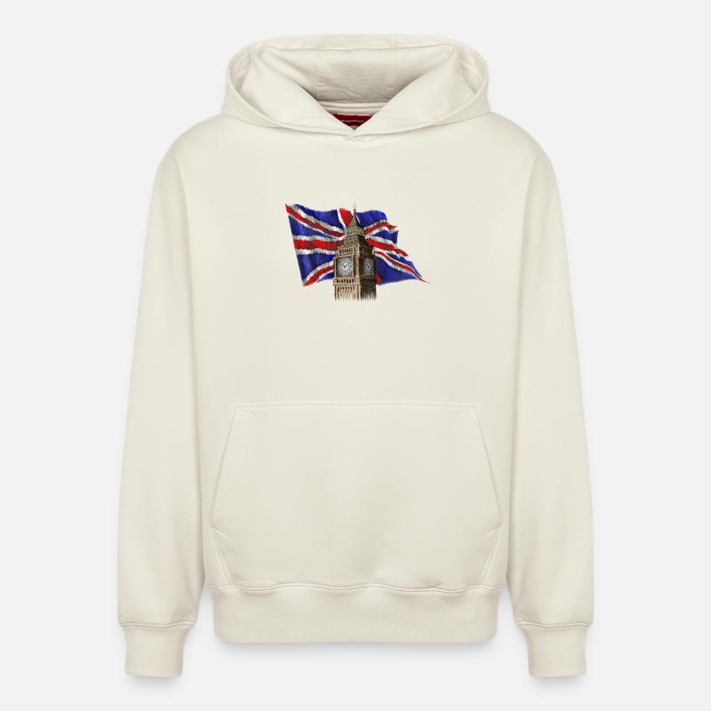 Big Ben - Sweat à capuche unisexe décontracté en coton biologique – de SPREAD - blanc cassé