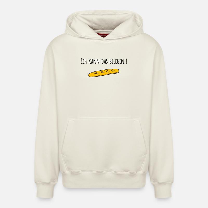 Baguette - Sweat à capuche unisexe décontracté en coton biologique – de SPREAD - blanc cassé