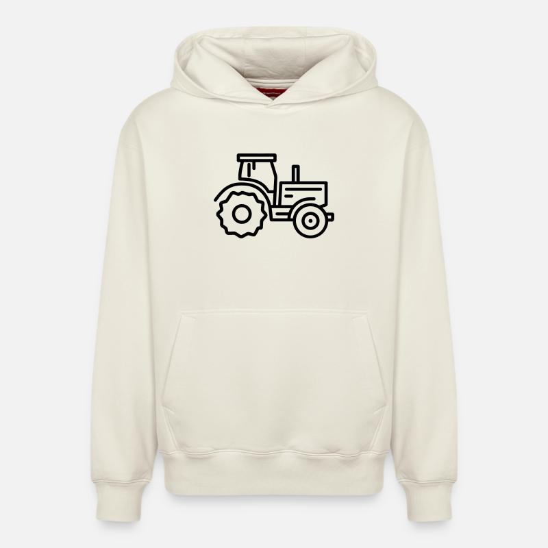 tracteur - Sweat à capuche unisexe décontracté en coton biologique – de SPREAD - blanc cassé