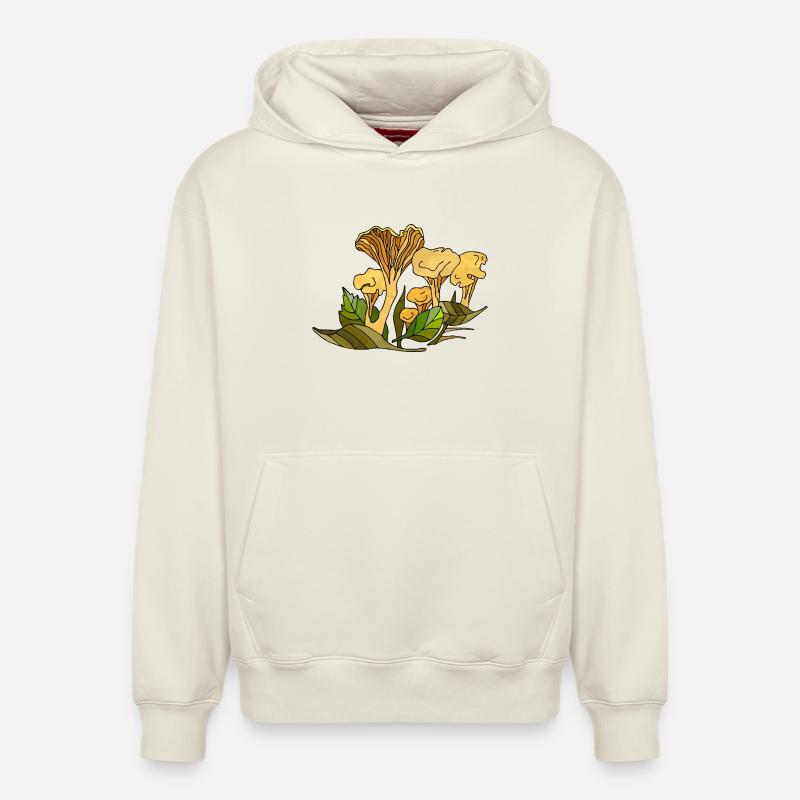 mycètes - Sweat à capuche unisexe décontracté en coton biologique – de SPREAD - blanc cassé