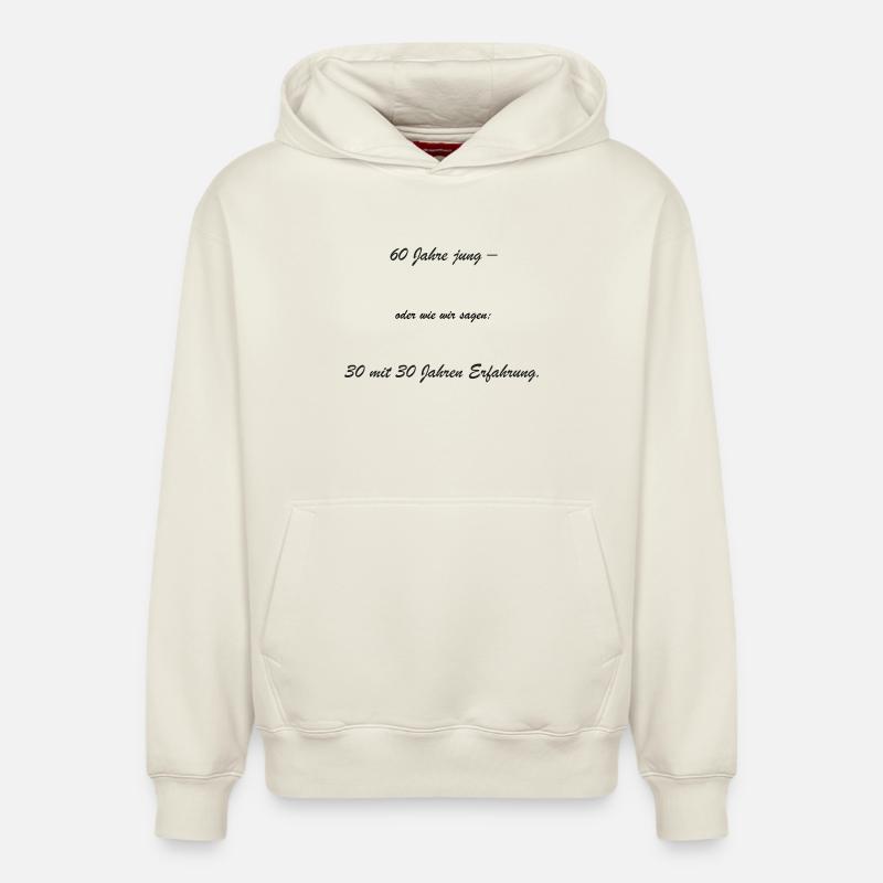 60 ans – 30 ans d’expérience - Sweat à capuche unisexe décontracté en coton biologique – de SPREAD - blanc cassé