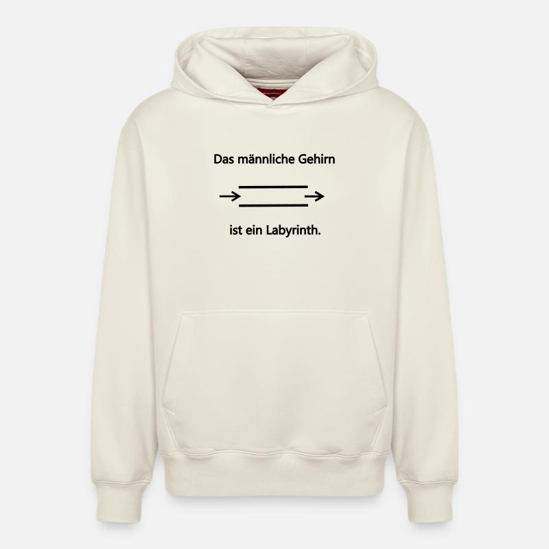 Labyrinthe mâle - Sweat à capuche unisexe décontracté en coton biologique – de SPREAD - blanc cassé