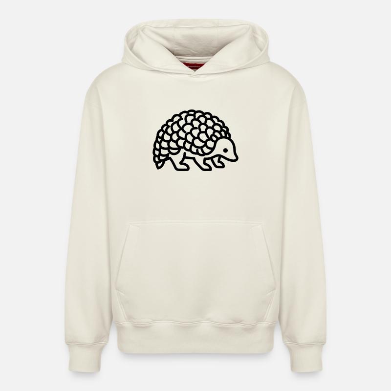 pangolin - Sweat à capuche unisexe décontracté en coton biologique – de SPREAD - blanc cassé