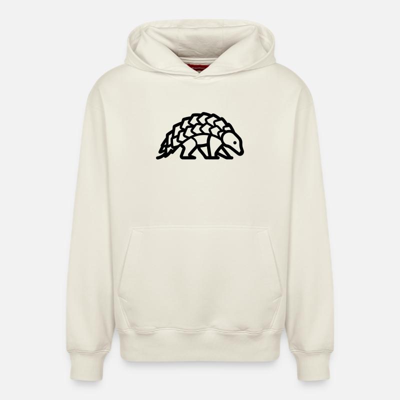 pangolin - Sweat à capuche unisexe décontracté en coton biologique – de SPREAD - blanc cassé