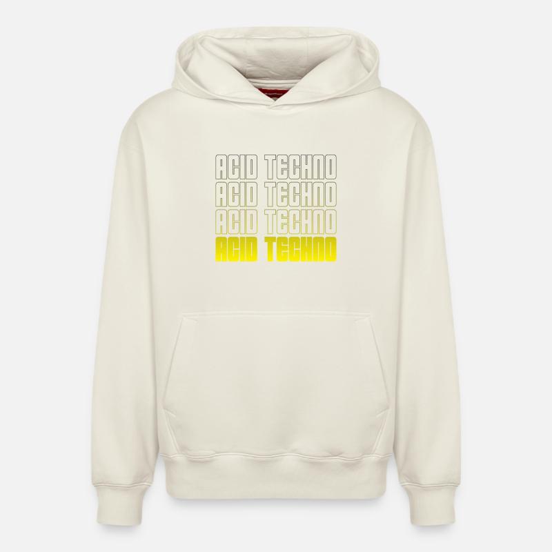 Acid Techno Répétition Dégradé - Sweat à capuche unisexe décontracté en coton biologique – de SPREAD - blanc cassé
