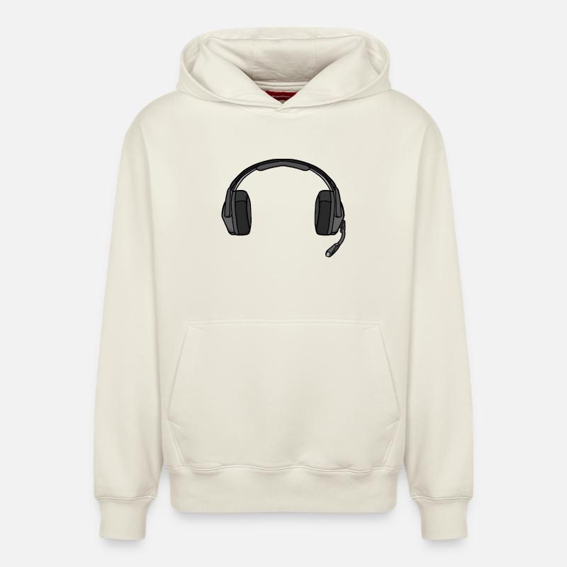 Kopfhörer mit Mikrofon - Relaxed Unisex Organic Hoodie – von SPREAD - Naturweiß