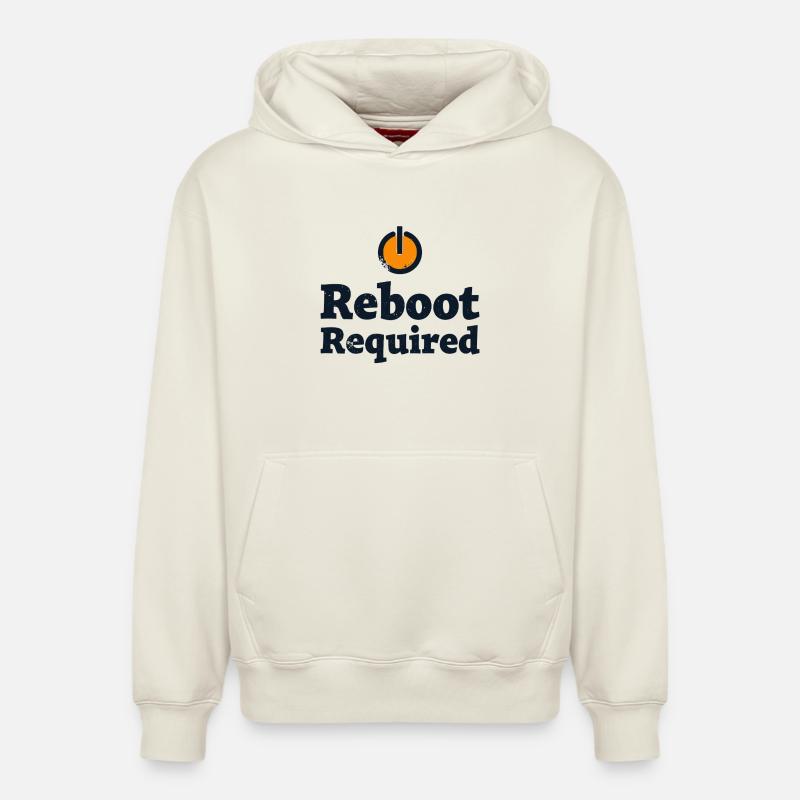 REDÉMARRAGE REQUIS Redémarrage requis - Sweat à capuche unisexe décontracté en coton biologique – de SPREAD - blanc cassé