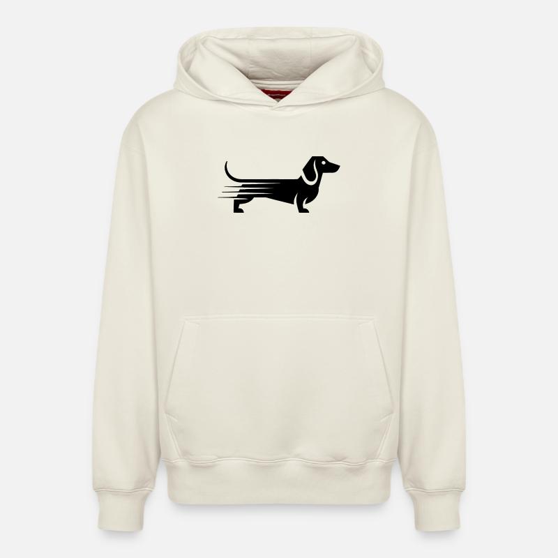 Teckel - Cool Pet Logo - Sweat à capuche unisexe décontracté en coton biologique – de SPREAD - blanc cassé