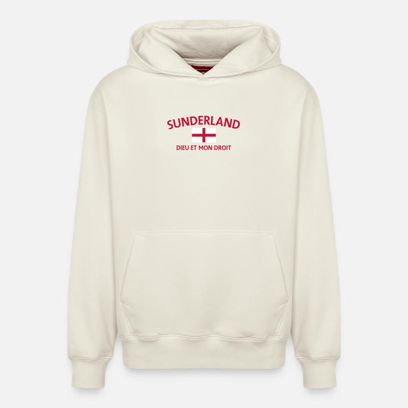 Drapeau de Sunderland Devise Écusson - Sweat à capuche unisexe décontracté en coton biologique – de SPREAD - blanc cassé