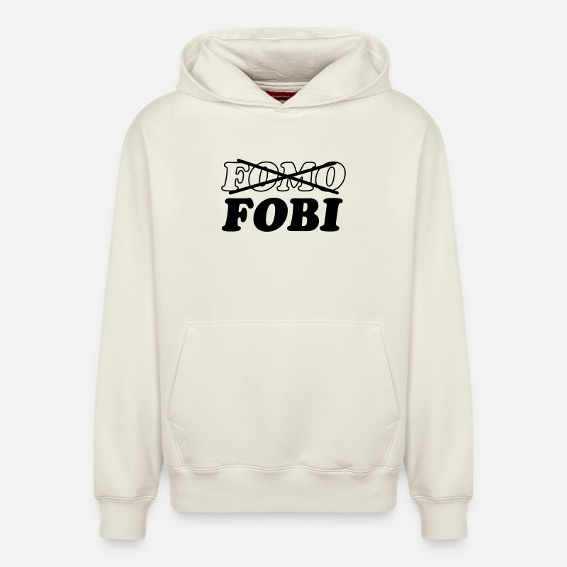FOMO-FOBI - Sweat à capuche unisexe décontracté en coton biologique – de SPREAD - blanc cassé
