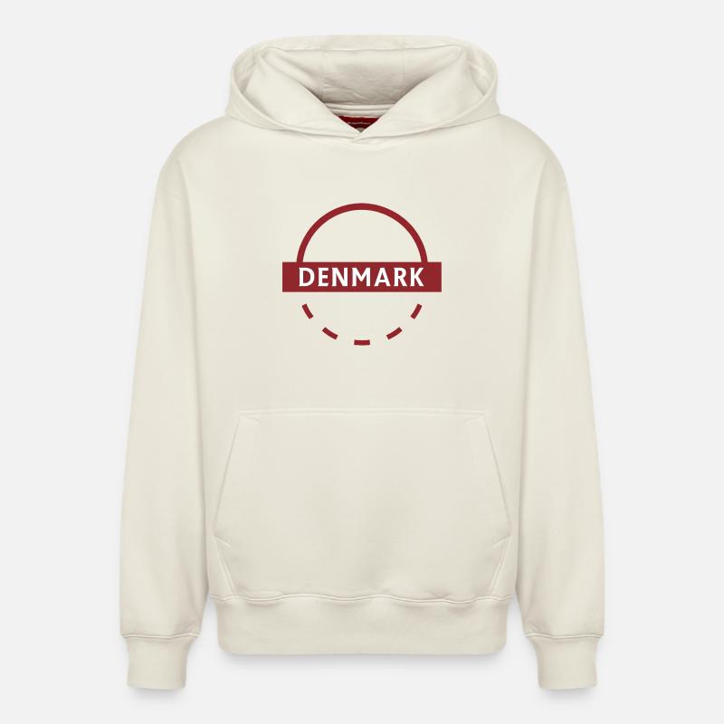 Emblème rond du Danemark - Sweat à capuche unisexe décontracté en coton biologique – de SPREAD - blanc cassé