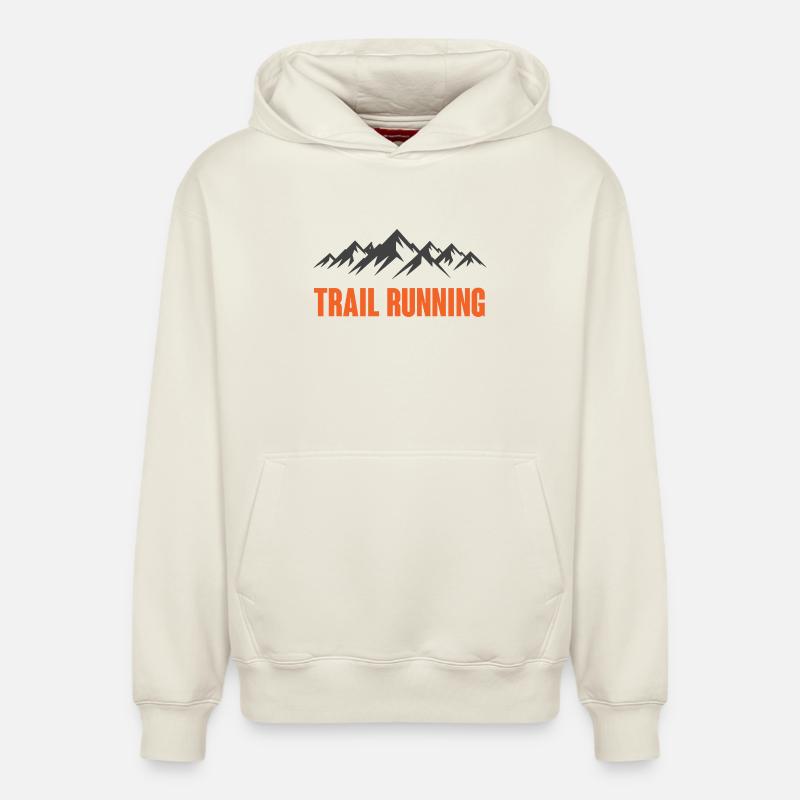 Trail running - Sweat à capuche unisexe décontracté en coton biologique – de SPREAD - blanc cassé