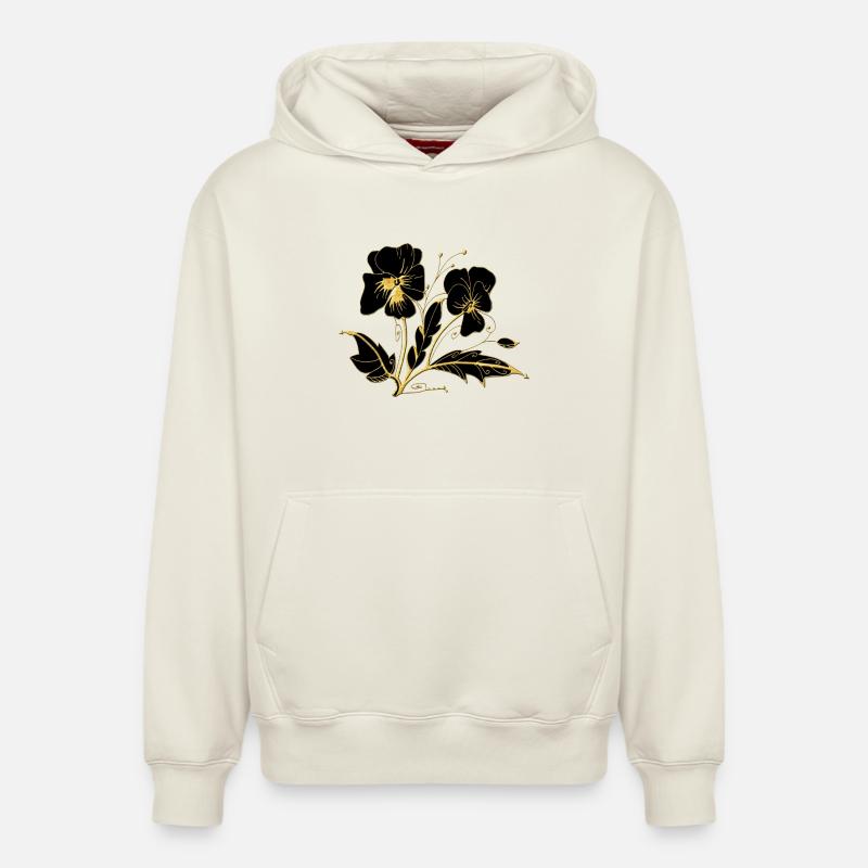 Fleur - Sweat à capuche unisexe décontracté en coton biologique – de SPREAD - blanc cassé
