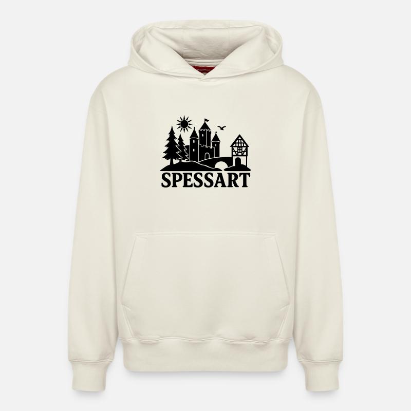 Spessart Silhouette - Sweat à capuche unisexe décontracté en coton biologique – de SPREAD - blanc cassé