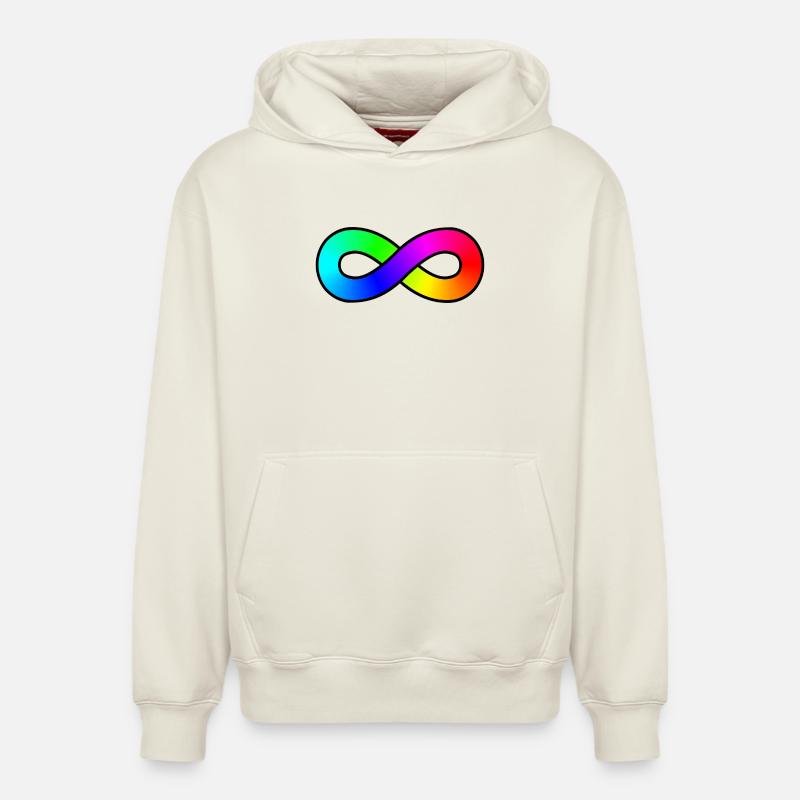 Autisme Arc-en-ciel Infini - Sweat à capuche unisexe décontracté en coton biologique – de SPREAD - blanc cassé