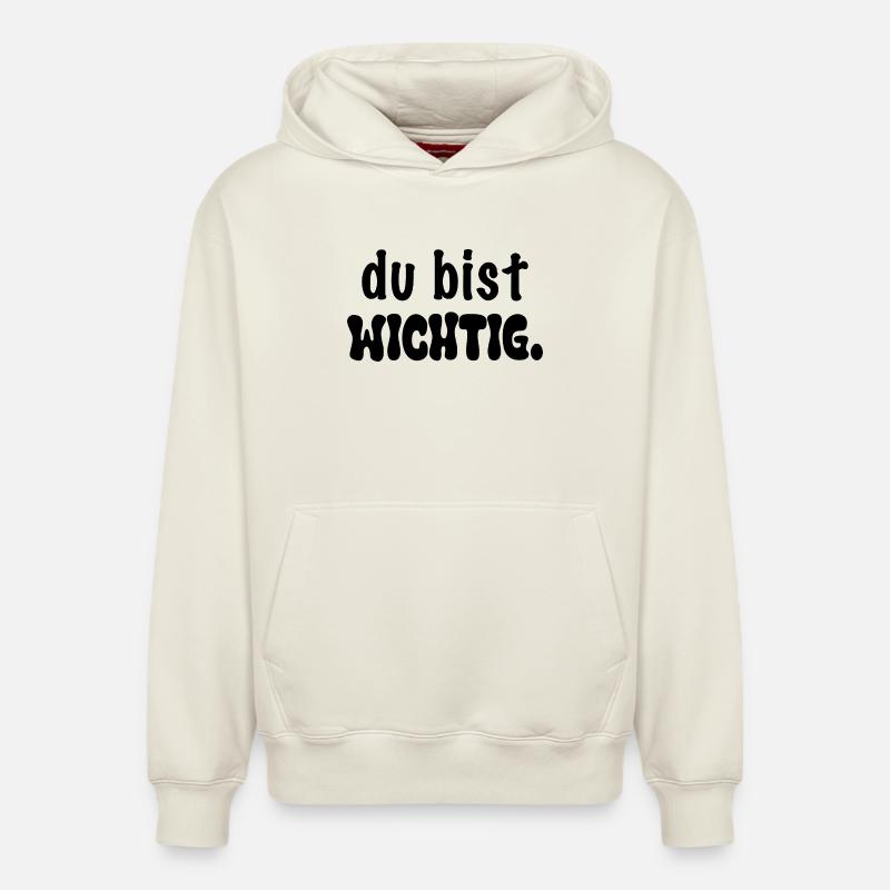 Vous êtes important. - Sweat à capuche unisexe décontracté en coton biologique – de SPREAD - blanc cassé