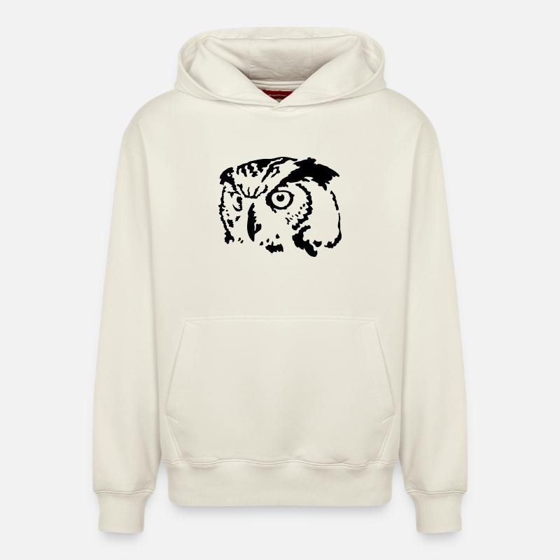 Hibou - Sweat à capuche unisexe décontracté en coton biologique – de SPREAD - blanc cassé