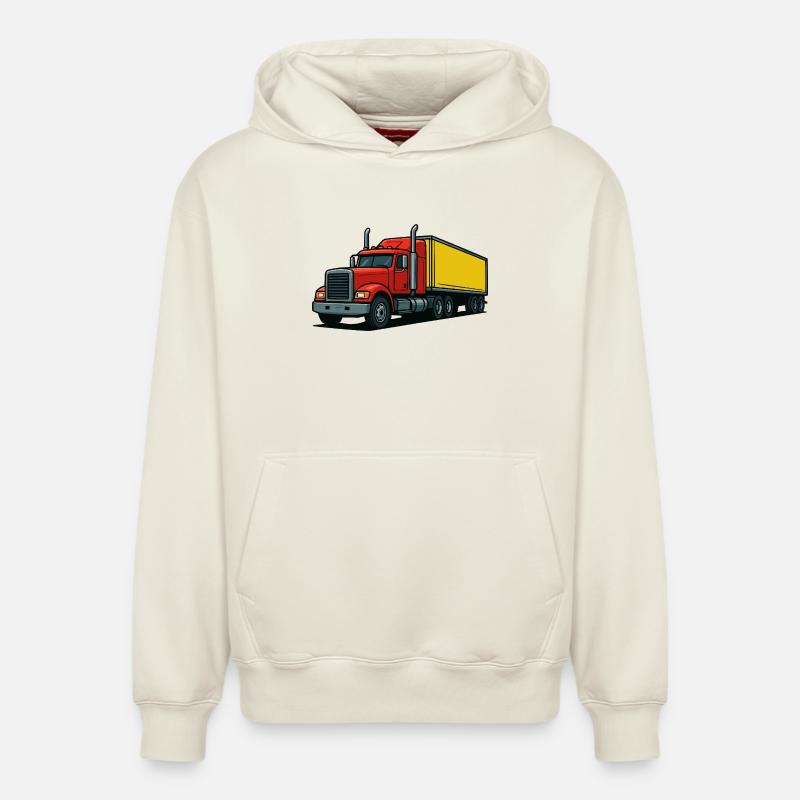 Camion - Sweat à capuche unisexe décontracté en coton biologique – de SPREAD - blanc cassé