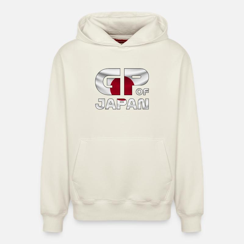 japan_gp - Sweat à capuche unisexe décontracté en coton biologique – de SPREAD - blanc cassé