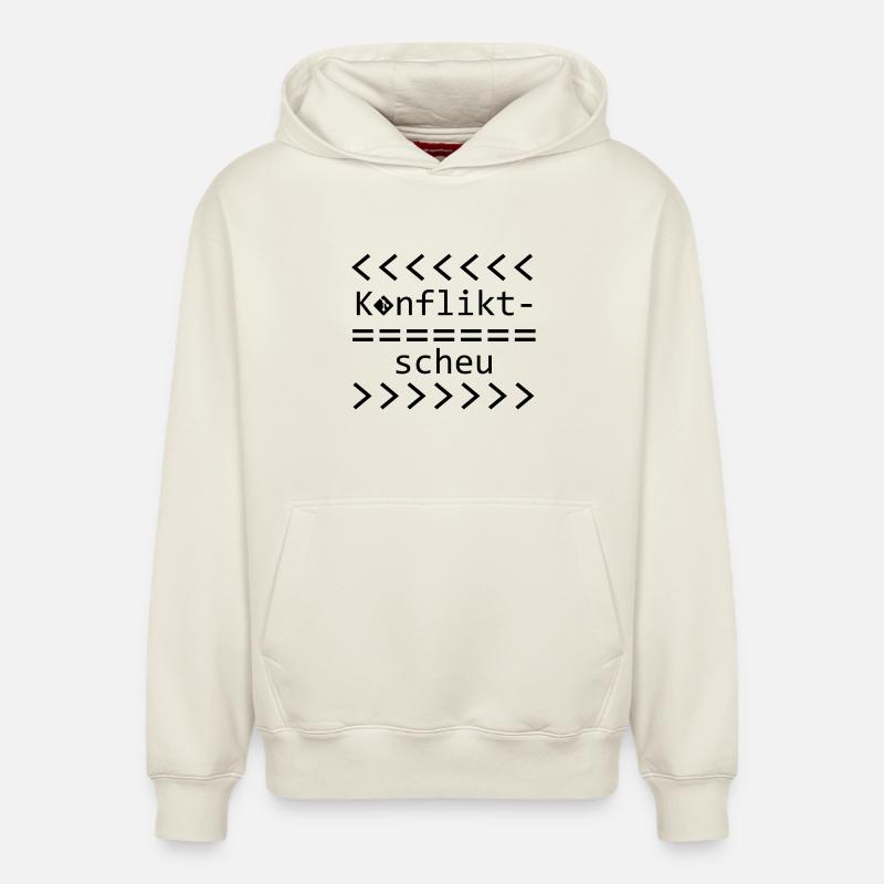 Conflict Aversion Git Nerd Shirt - Relaxed Unisex Organic Hoodie – by SPREAD - off white