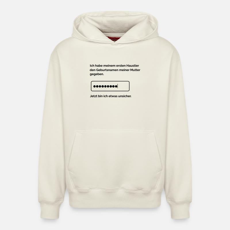 Mot de passe - Sweat à capuche unisexe décontracté en coton biologique – de SPREAD - blanc cassé