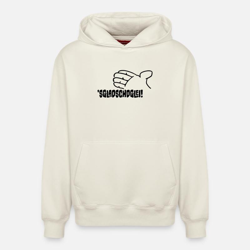 Sgladschdglei ! Il s’apprête à applaudir ! - Sweat à capuche unisexe décontracté en coton biologique – de SPREAD - blanc cassé