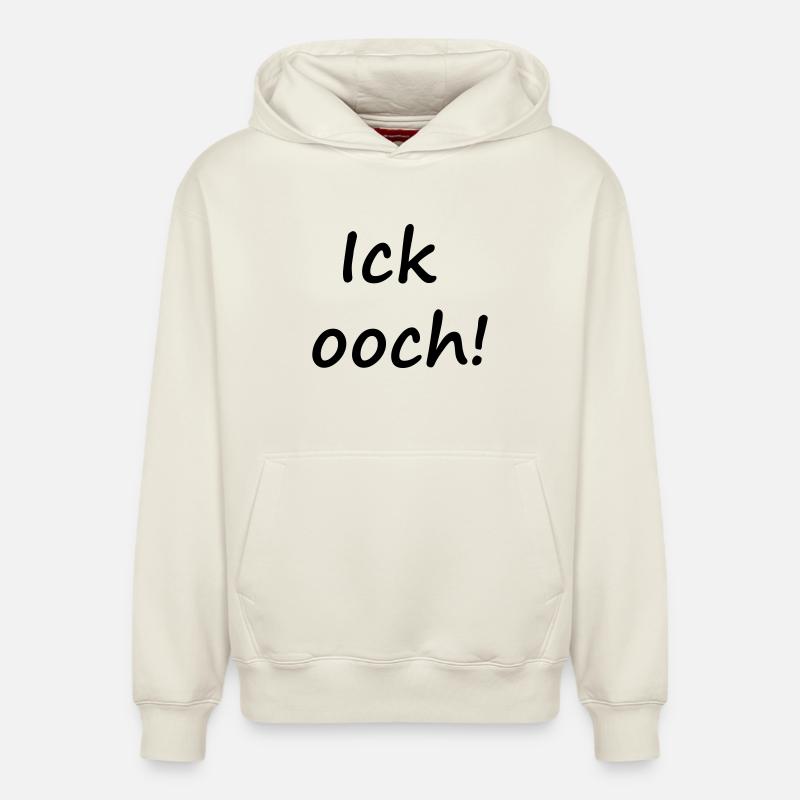 ICK OOCH ! - Sweat à capuche unisexe décontracté en coton biologique – de SPREAD - blanc cassé