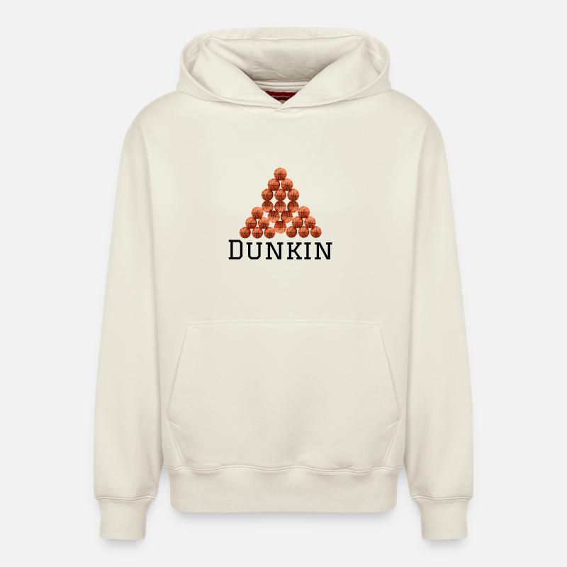 Logo pyramidal de basket-ball - Sweat à capuche unisexe décontracté en coton biologique – de SPREAD - blanc cassé