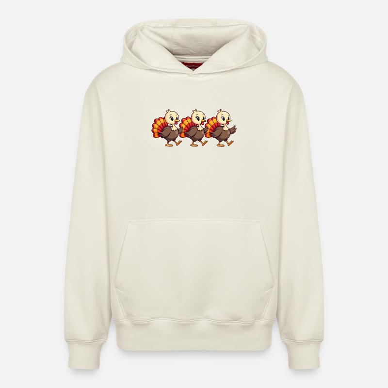 Bébé dinde de Thanksgiving - Sweat à capuche unisexe décontracté en coton biologique – de SPREAD - blanc cassé