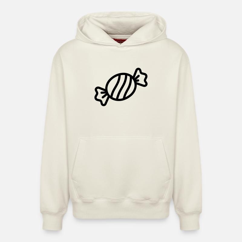 Bonbon - Sweat à capuche unisexe décontracté en coton biologique – de SPREAD - blanc cassé